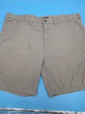 Carhartt Rugged Flex Relaxed Fit Canvas Work Shorts Mens 50 Beige 10" Inseam